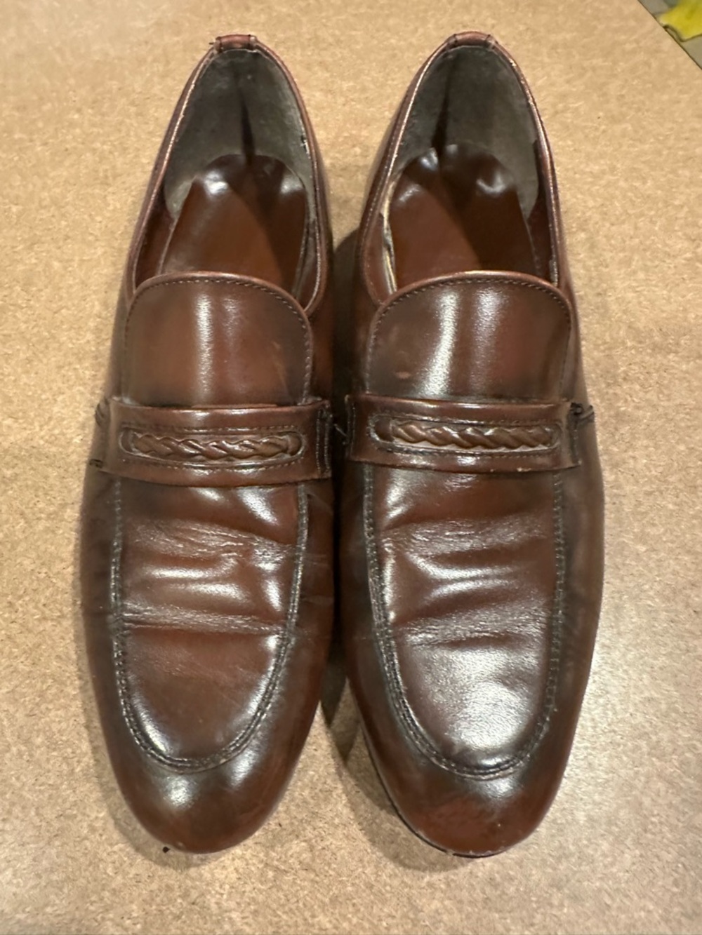 Men's Brown Leather Slip-On Loafers